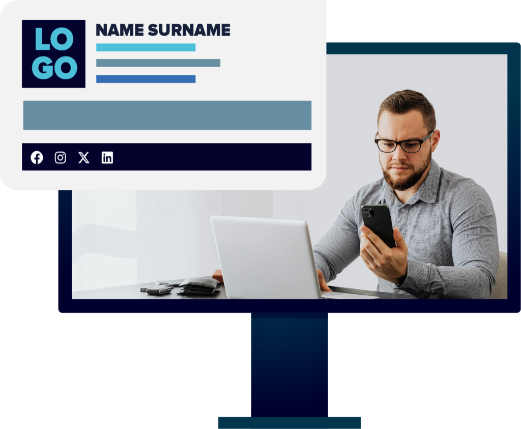 Window screen email signature using Xink's platform