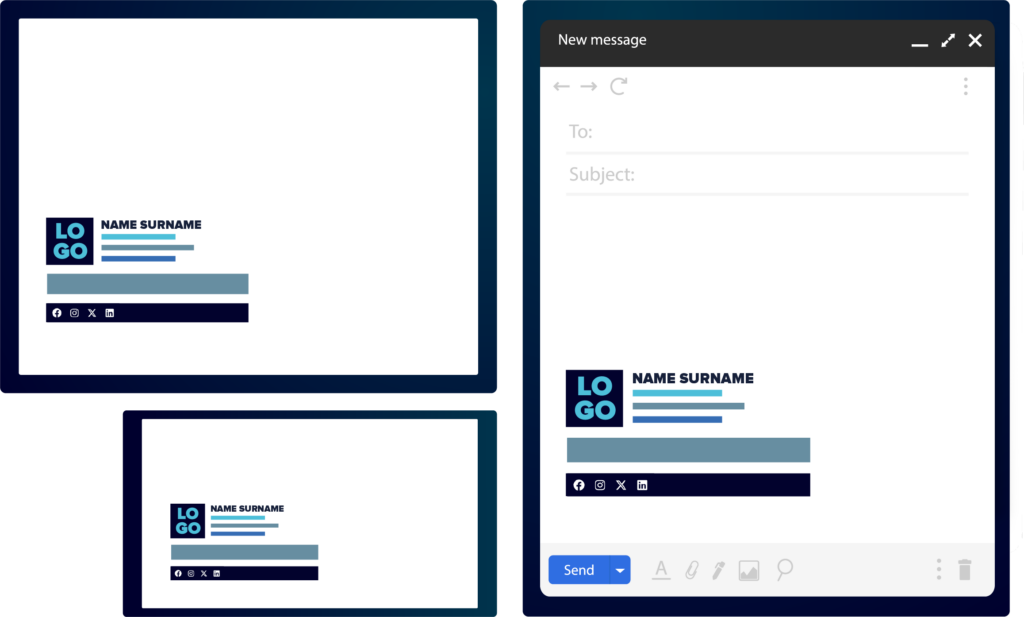 Optimization screen email signature using Xink's platform