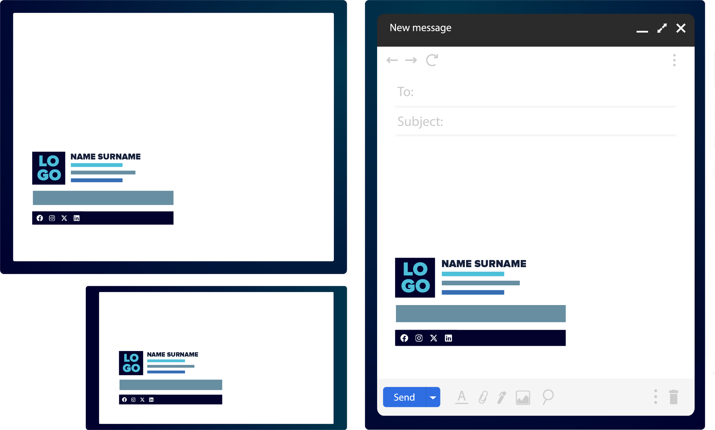 Optimization screen email signature using Xink's platform