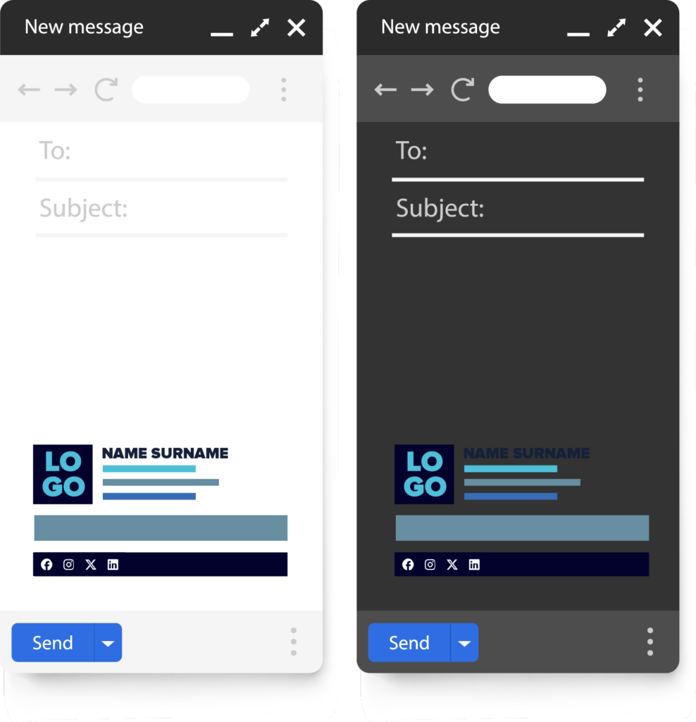 Mobile screen email signature using Xink's platform